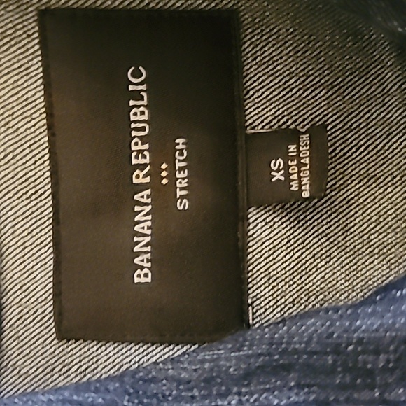 Banana Republic Women's Collared Stretch Dark Wash Denim Jean Jacket, Size XS - Picture 2 of 8